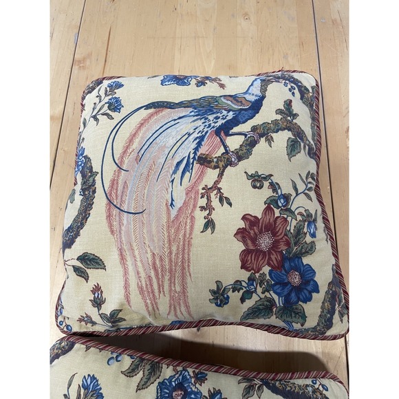 Vintage Waverly Olano Bird Pheasant Throw Pillows Set Of Two 16\